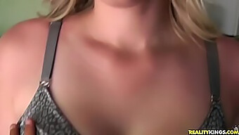 A Teen With Small Tits Gets A Job On The Side And Gives A Blowjob